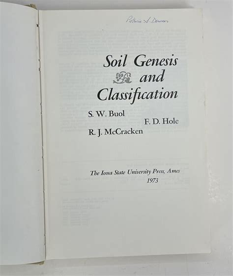 Soil Genesis And Classification S W Buol F D Hole R J Mccraken