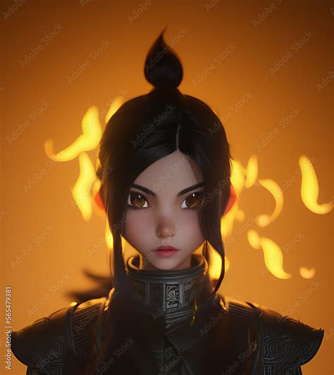 Princess Azula, Avatar the Last Airbender, 3D portrait Stock ...