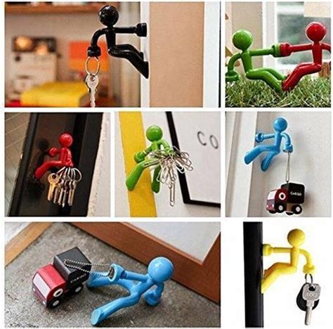 Stuks Rood Magnetische Sleutelhouder Man Keys Sterk Magneet