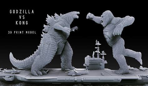 Godzilla vs Kong Diorama Monsterverse 3D model 3D printable | CGTrader