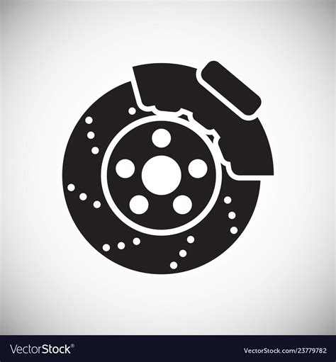 Car brake disc icon on white background Royalty Free Vector