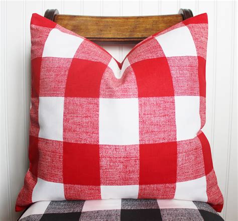 Red Buffalo Check Plaid Pillow Throw Pillow Cover Red and