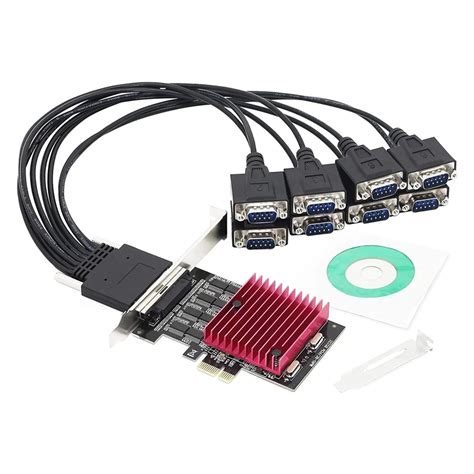 Tarjeta De Expansi N PCIE A 8 Puertos RS232 PCI E X1 Tarjeta Serie DB9