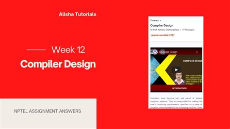 Compiler Design Nptel Week Assignment Answers Youtube