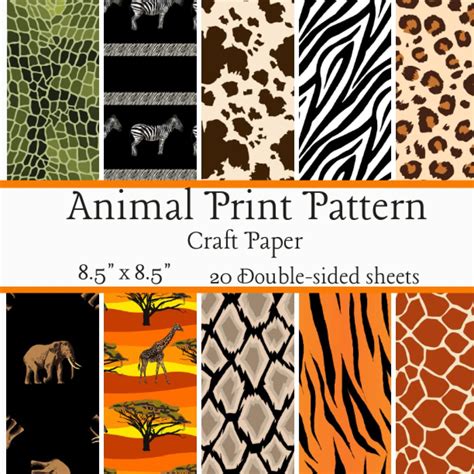 Animal Print Pattern, Craft Paper: Jungle Animals Scrapbooking Paper ...