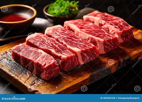 Japanese Wagyu A Beef With High Marbled Background Texture Kobe Wagyu