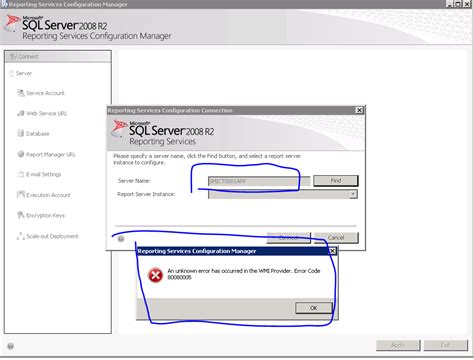 Reporting Services Configuration Manager Cannot Find Report Server