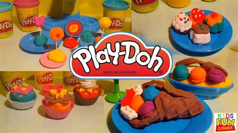 Play Doh Cupcakes Ice Cream Mini Cakes And Lollipops Playset