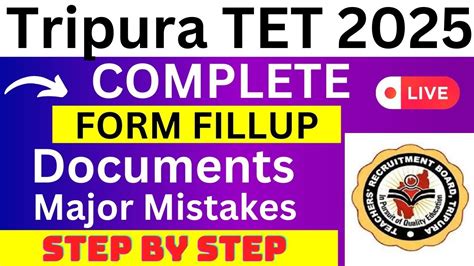 Tripura TET 2024 Application Form Tripura TET Registration 2024 How