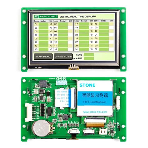 4 3 tft lcd monitor de tela sensível ao toque cpu driver rs232