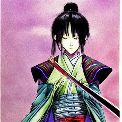 Anime Samurai Girl By Takehiko Inoue Colorful Stable Diffusion Openart