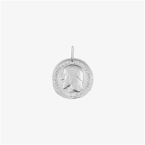 Médaille de baptême Christ Roi 2f Or blanc Charles Arthus Bertrand