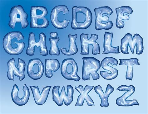 Frozen Alphabet Png Digital Clipart Winter Ice Fonts Abc Clip