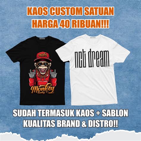 Jual Kaos Sablon Custom Satuan Lusinan Lengan Pendek Panjang Premium