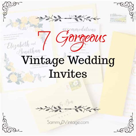 7 Vintage Wedding Invitations by Basic Invite