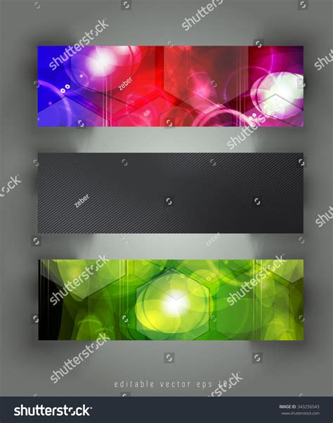 Set Three Abstract Banners Stock Vector Royalty Free 343256543