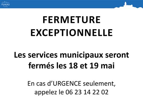 Fermeture Service Municipaux Fuveau