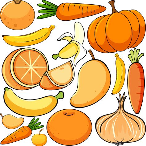 Fruits and vegetables in orange color 6928122 Vector Art at Vecteezy