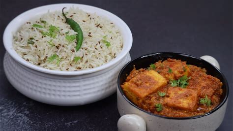 Jeera Rice With Paneer Curry Combo Quick Lunch Combo Recipe Instant