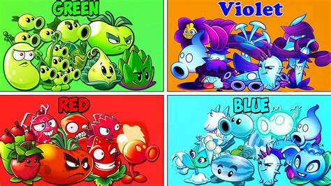 Plants Vs Zombies Best Teams Green Red Blue Violet Gameplay