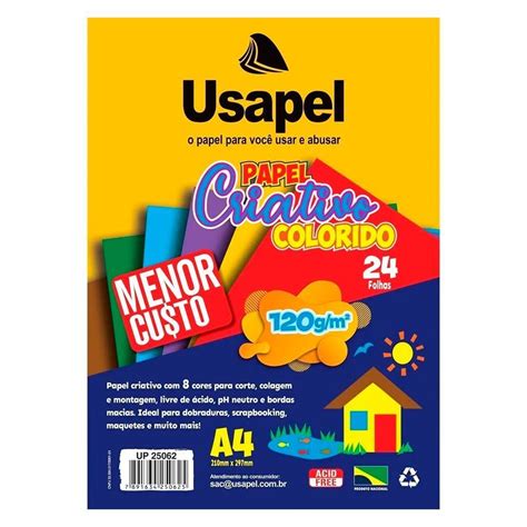 Papel Criativo Color Set A G Cores C Fls Usapel Na Papelaria