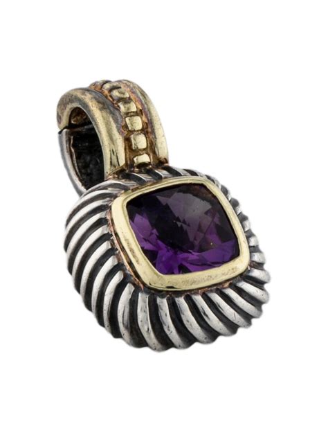 David Yurman Two Tone Amethyst Albion Pendant K Yellow Gold Pendant