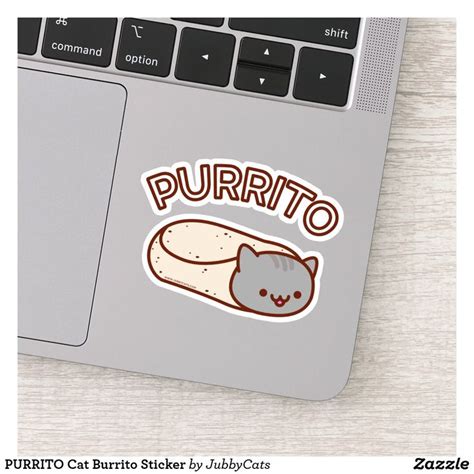 PURRITO Cat Burrito Sticker Zazzle Cute Stickers Disney