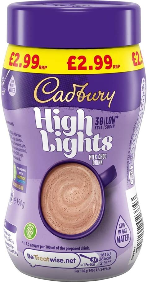 Cadbury Highlights Milk Chocolate Hot Drink Low Calorie Stir In Hot