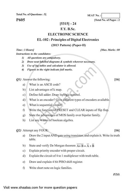 Principles Of Digital Electronics B Sc Computer Science