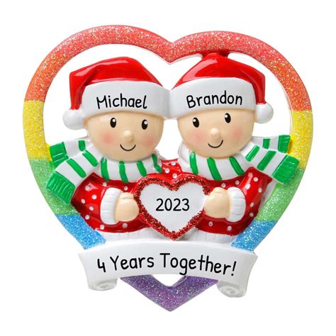 Personalized Gay Ornaments LGBTQ Ornament Gay Pride Ornament Couple