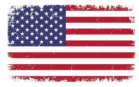 Amerikanische Flagge Im Grunge Stil Premium Vektor