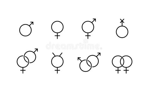 Set Of Gender And Gender Romantic Relationships Icons Male Female