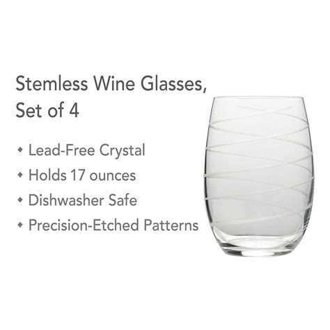 Cheers® Set Of 4 Stemless Wine Glasses Mikasa