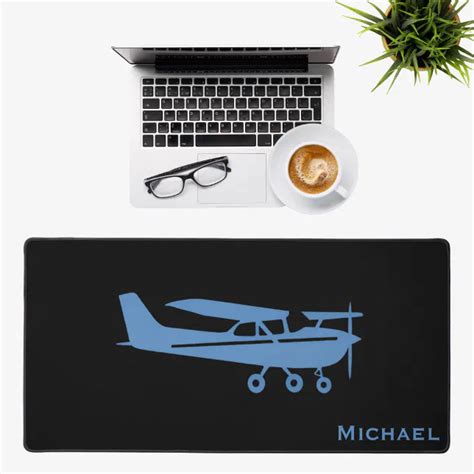 Blue Cessna Aeroplane Pilot Aviation Custom Office Desk Mat Zazzle