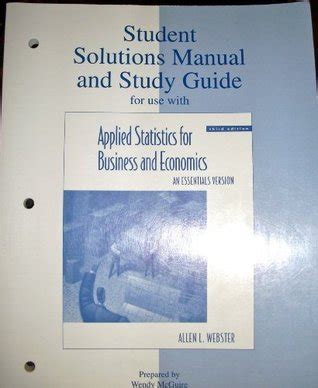 Student Solutions Manual And Study Guide Applied Statistics For