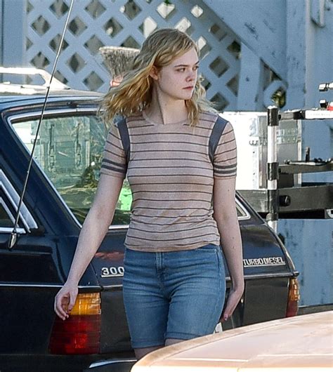 Elle Fanning In Blue Bikini On The Set Of Galveston Gotceleb