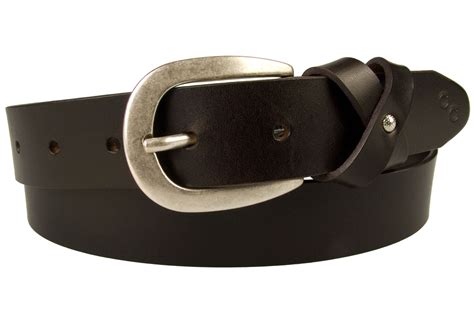 Womens Dark Brown Leather Belt With Decorative Belt Loop Champion Chase