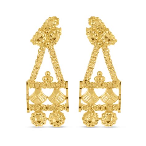 Ct Gold Drop Earring Jali Filigree Collection At Purejewels