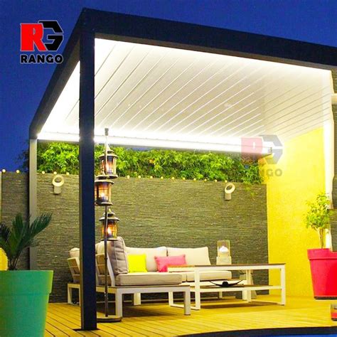 OEM Waterproof Louver Automatic Pergola Motorized Aluminum Pergola With