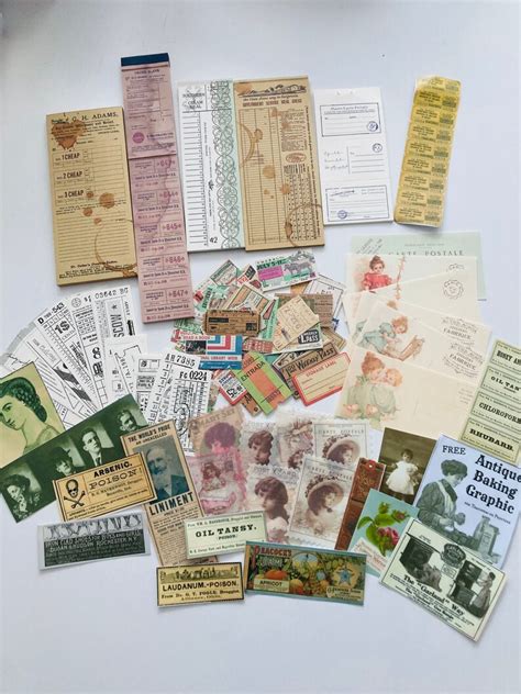 Vintage Ephemera vintage Stickers Junk Journal Ephemera - Etsy