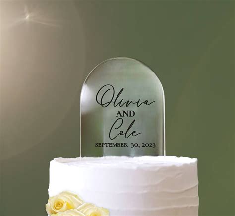 Personalized Acrylic Wedding Cake Topper Clear Arch With Etsy