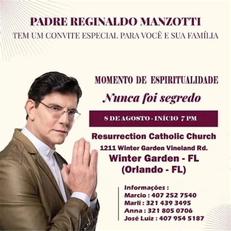 Padre Reginaldo Manzotti Lan A O Livro Nunca Foi Segredo Evento