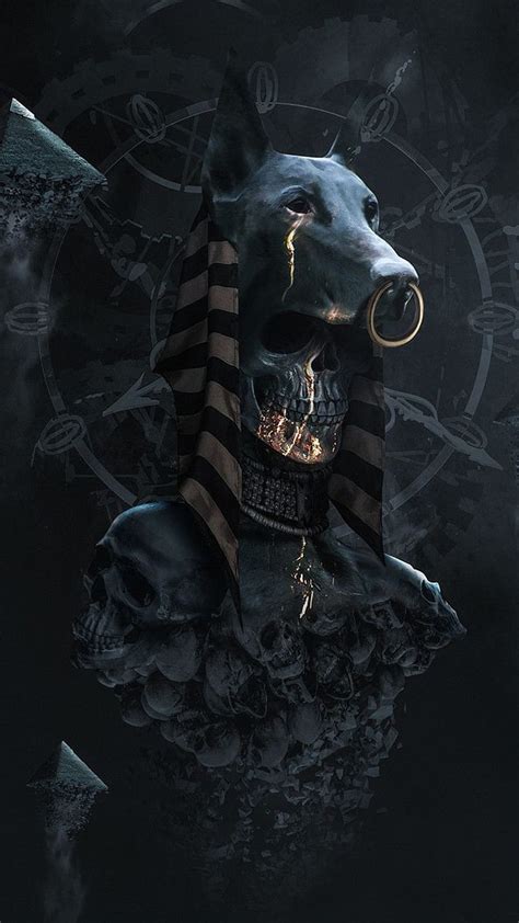 Anubis God Dark Skulls Pharoah Egypt HD Phone Wallpaper Peakpx