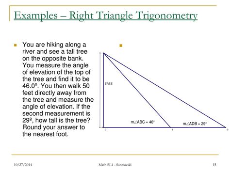 PPT - Lesson 33 - Applications of Right Triangle Trigonometry ...