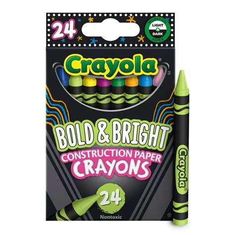 Crayola Construction Paper Crayons Back To School Supplies Teacher Supplies 24 Ct