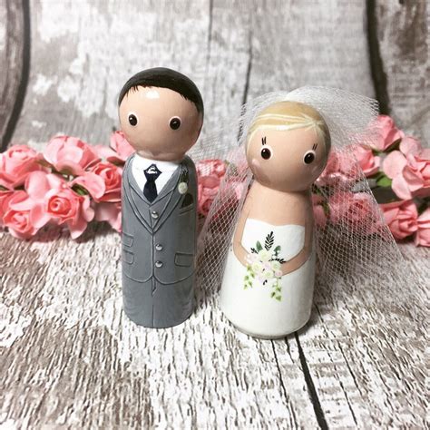 Wedding peg dolls. Bride and Groom Peg Doll Wedding Cake | Etsy