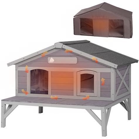 Luxury Wooden Cat House Insulated Waterproof And Elevated Design For