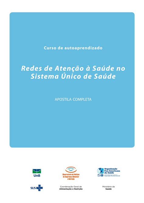 PDF Redes de Atenção à Saúde no Sistema Único de rio MÓDULO 1 BASES