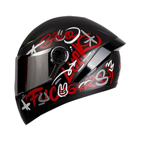 Casco Integral Ich Sp Type Negro Mate Rojo Visor Silver Cascos Pb