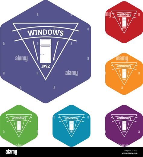 Square Window Icons Vector Hexahedron Stock Vector Image Art Alamy